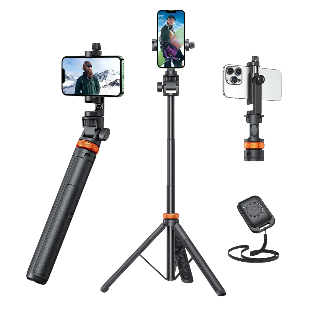 Phone tripod and selfie stand