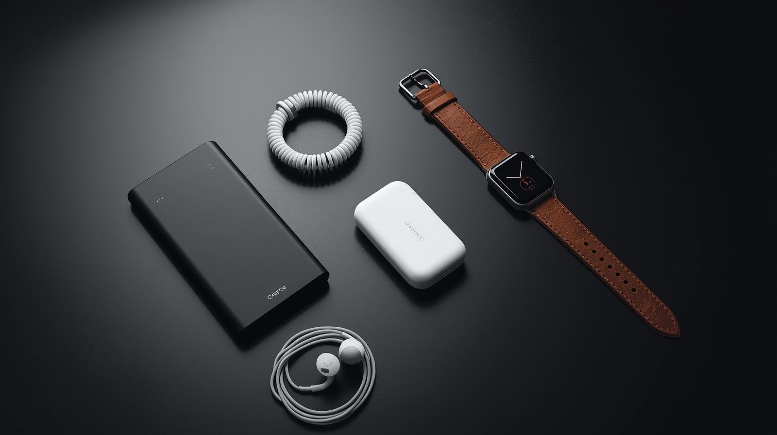 well i need a pic of electronics accessories in that accessories include power bank,chargers,headphones and watches